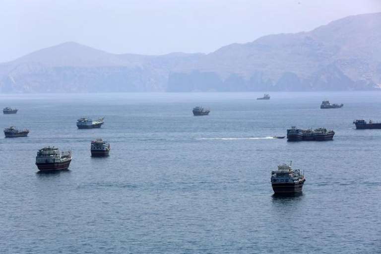 Imagen del 20 de junio de 2026 del estrecho de Ormuz, cerca de Khasab, un pequeño poblado en el norte de Omán. (Xinhua/Wen Xinnian)